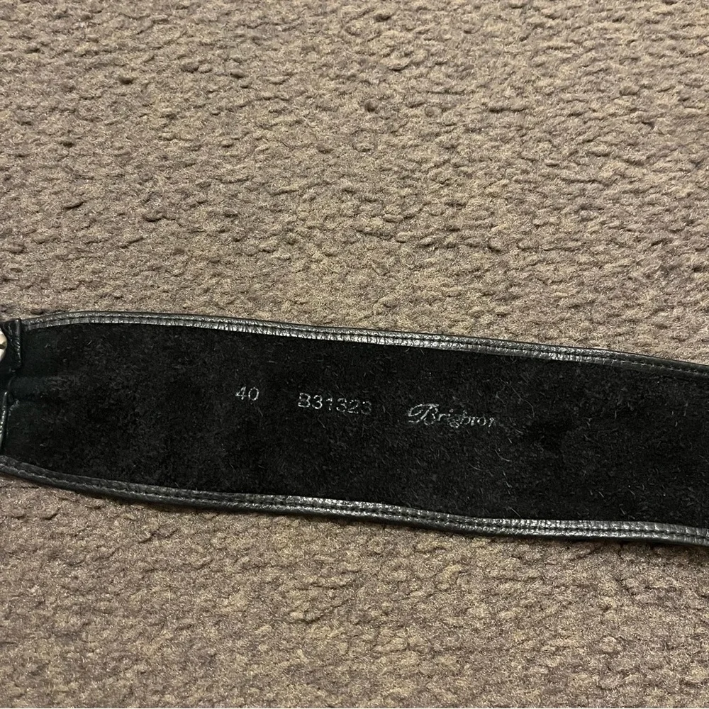 Brighton Black Leather Rose Belt